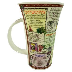 Dunoon Wines of the World Coffee Mug Tall Large Fine Bone China